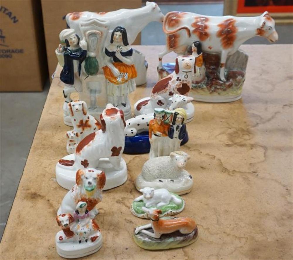 GROUP WITH THIRTEEN STAFFORDSHIRE