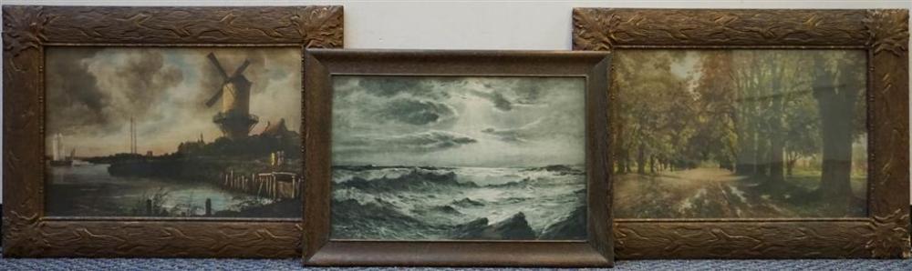 GROUP WITH THREE CHROMOLITHOGRAPHS,
