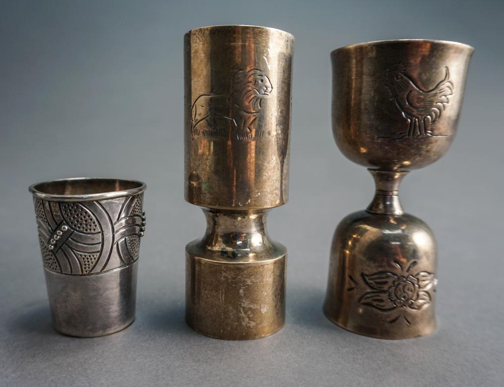 GROUP WITH THREE MEXICAN STERLING