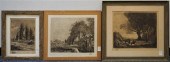 GROUP WITH THREE PHOTOGRAVURES