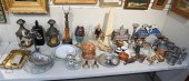 GROUP WITH TIN AND PEWTER LANT
