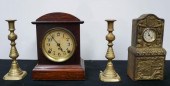 GROUP WITH TWO DESK CLOCKS AND