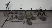 GROUP WITH WROUGHT IRON, BRASS