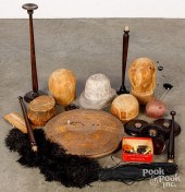 GROUP WOODEN HAT MOLDS, CA. 19