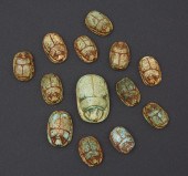 GROUPING OF 13 EGYPTIAN FAIENC