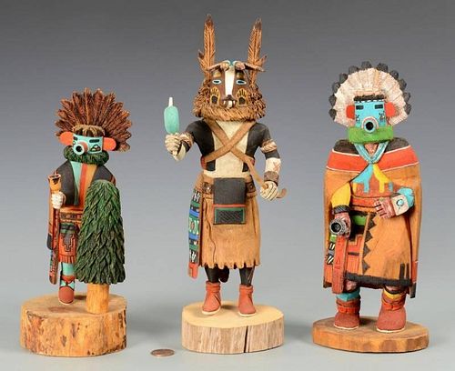 GROUPING OF 3 HOPI KACHINASGrouping