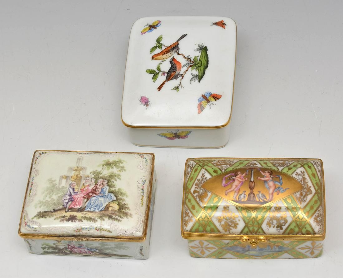 GROUPING OF 3 PORCELAIN TRINKET