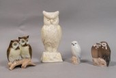 GROUPING OF 4 PORCELAIN OWL FI