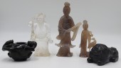 GROUPING OF (5) CARVED ASIAN F