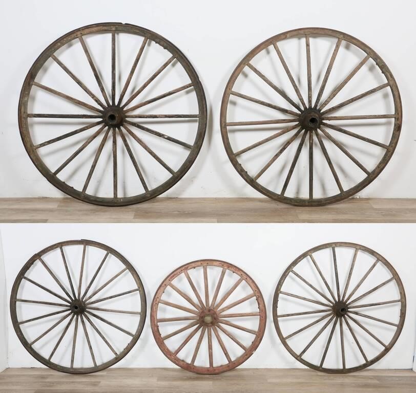 GROUPING OF 5 RUSTIC WAGON