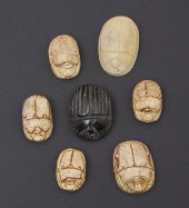 GROUPING OF 7 EGYPTIAN SCARABS