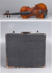 Grouping of antique violin in