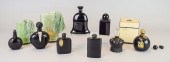GROUPING OF BLACK GLASS PERFUM