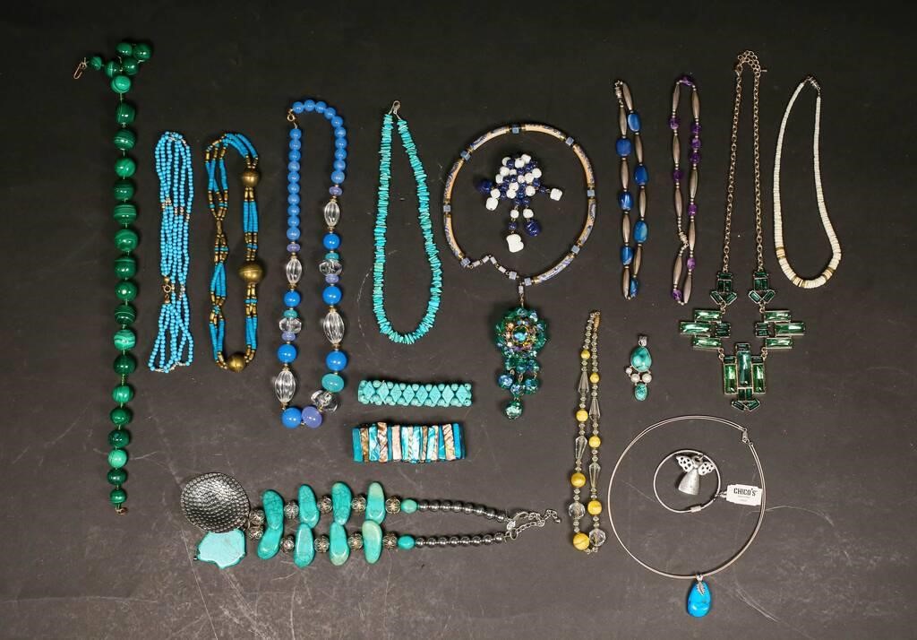 GROUPING OF BLUE COSTUME JEWELRY2