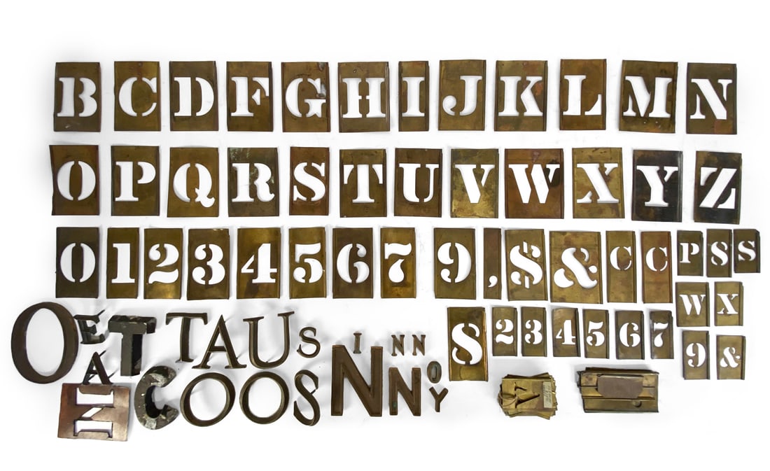 GROUPING OF BRASS SIGN LETTERS &