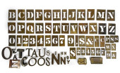 GROUPING OF BRASS SIGN LETTERS
