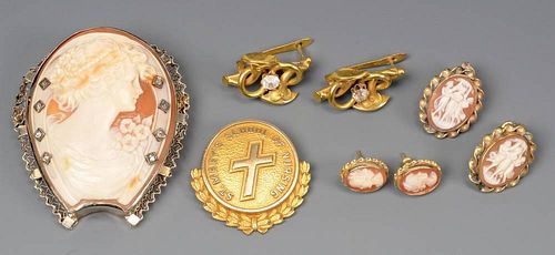 GROUPING OF CAMEO JEWELRY PLUS