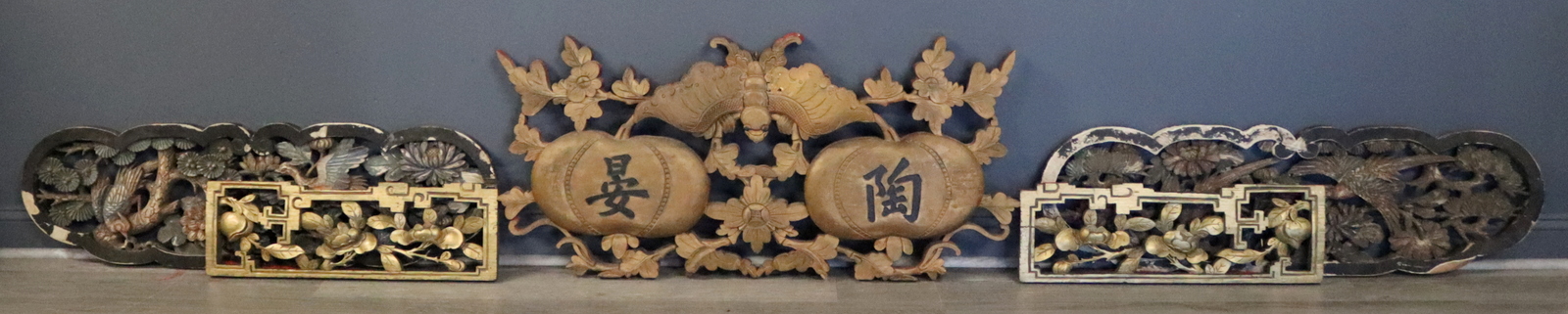 GROUPING OF CARVED ASIAN WALL