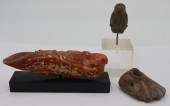 GROUPING OF CARVED STONE ANTIQ