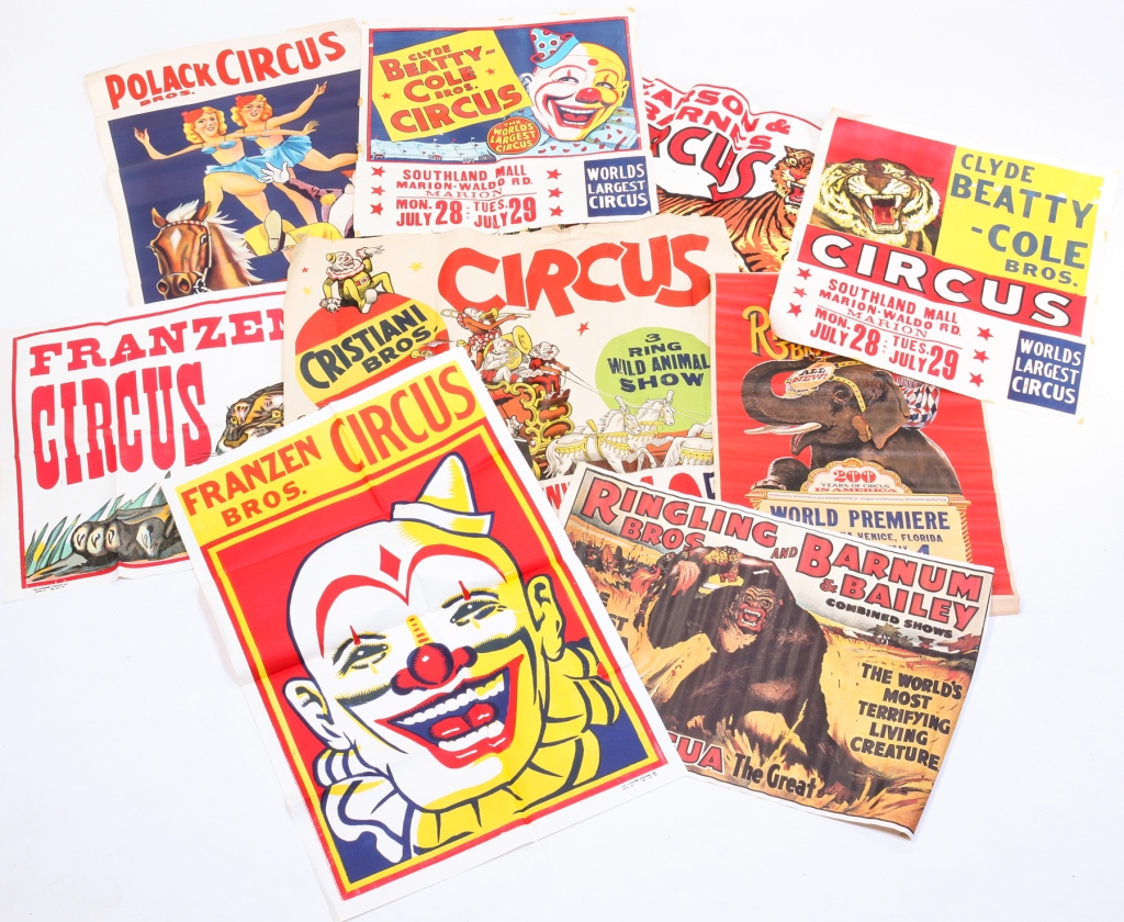 GROUPING OF CIRCUS POSTERS.