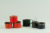 GROUPING OF EARLY TIN CUPS AND