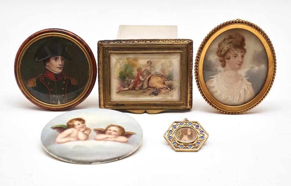 GROUPING OF FIVE PAINTED