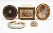 GROUPING OF FIVE PAINTED MINIA