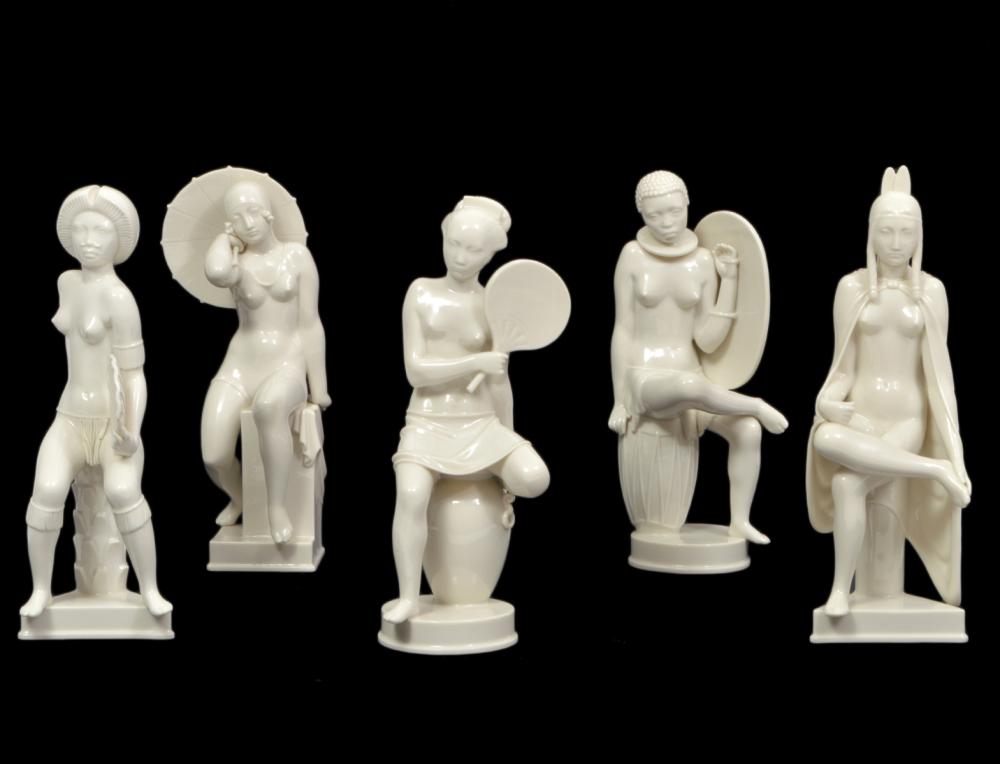 GROUPING OF FIVE ROYAL COPENHAGEN