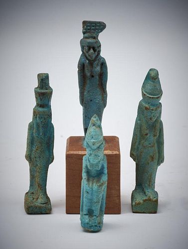 GROUPING OF FOUR EGYPTIAN BLUE