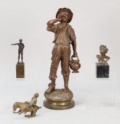 GROUPING OF FOUR FIGURAL BRONZ
