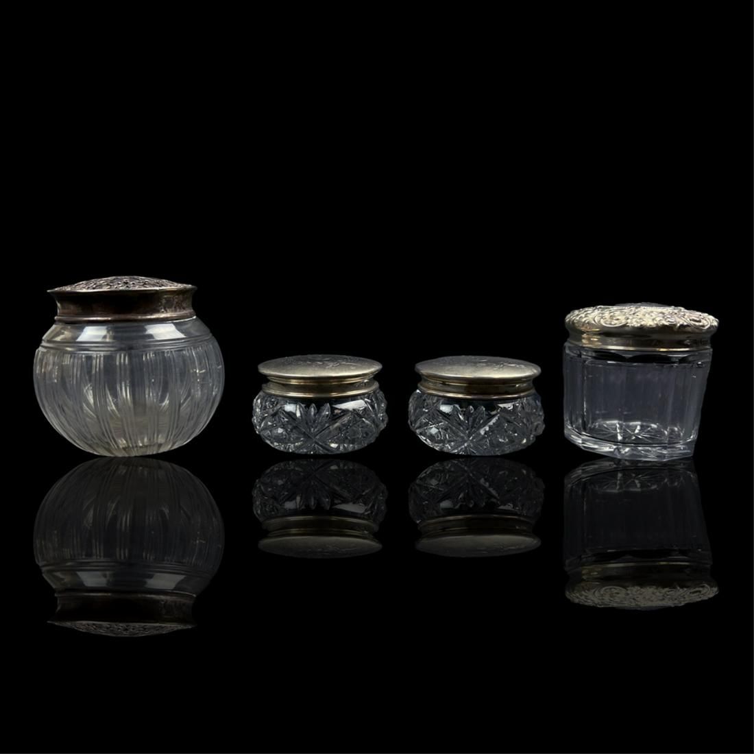 GROUPING OF FOUR SILVER VANITY