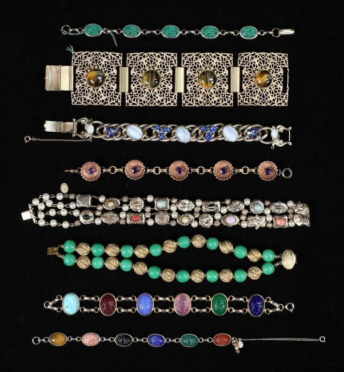 GROUPING OF GLASS AND STONE COSTUME