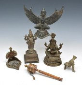 GROUPING OF INDIAN STATUES AND
