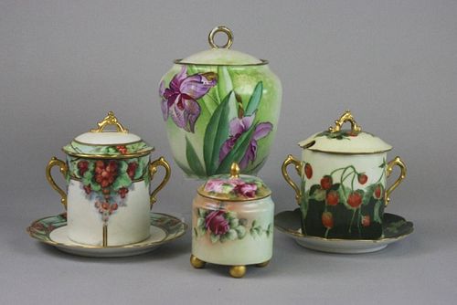 GROUPING OF LIDDED PORCELAIN