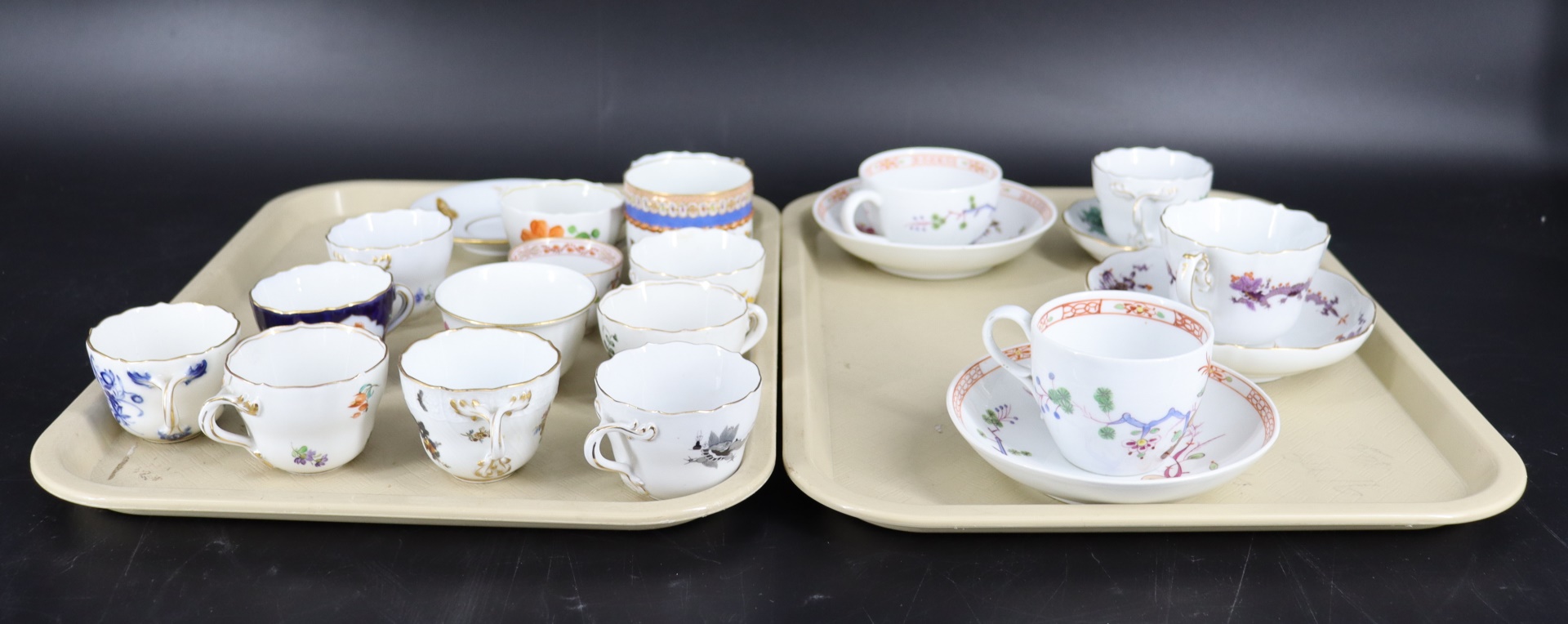 GROUPING OF MEISSEN CUPS,