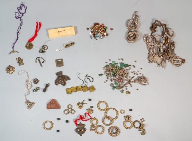 GROUPING OF METAL, WOOD AND STONE