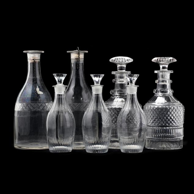 GROUPING OF SEVEN CUT GLASS