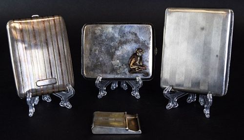 GROUPING OF SILVER CIGARETTE &