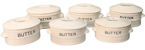 GROUPING OF SIX ANTIQUE BUTTER