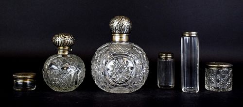 GROUPING OF STERLING & GLASS