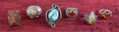 GROUPING OF STERLING SILVER RI