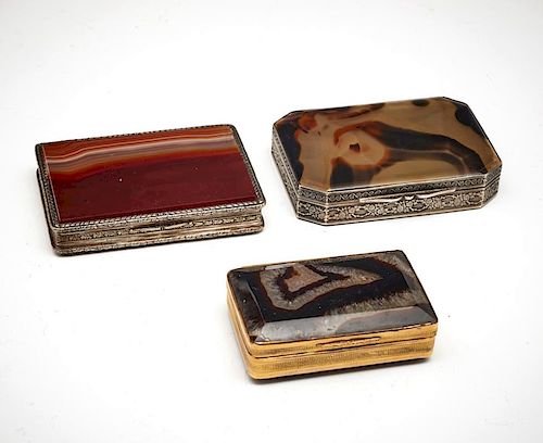 GROUPING OF THREE AGATE AND