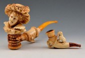 GROUPING OF TWO MEERSCHAUM FIG