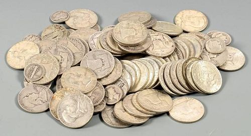 GROUPING OF US SILVER COINS, 127