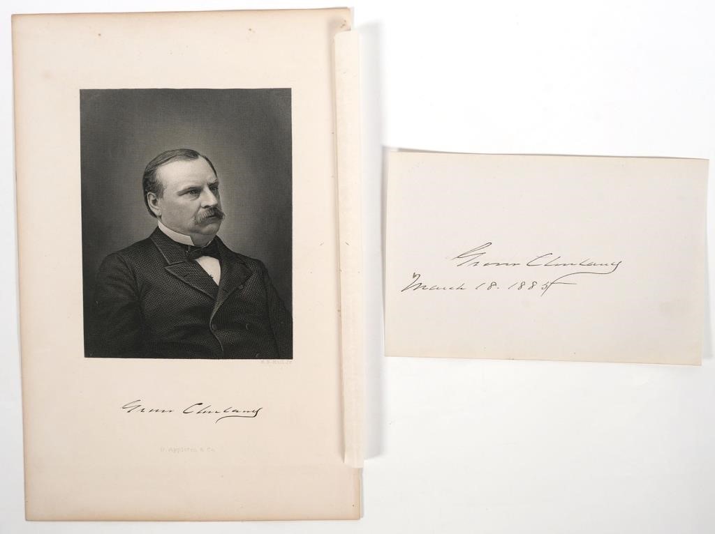 GROVER CLEVELAND SIGNED CARD AS