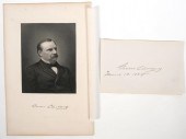 GROVER CLEVELAND SIGNED CARD A