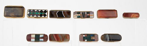 GRP: 10 AGATE BOXES SNUFF BOX MATCH