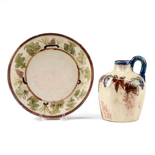GRP: 2 1940S DECORATED BROWN COUNTY