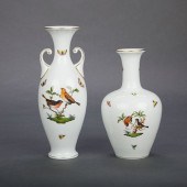 GRP: 2 HEREND HAND PAINTED POR