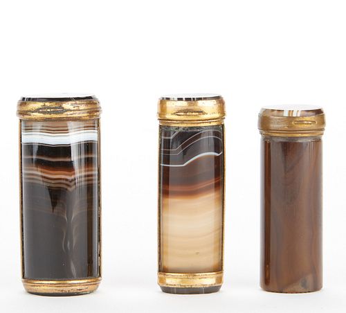GRP: 3 AGATE MATCH BOXES